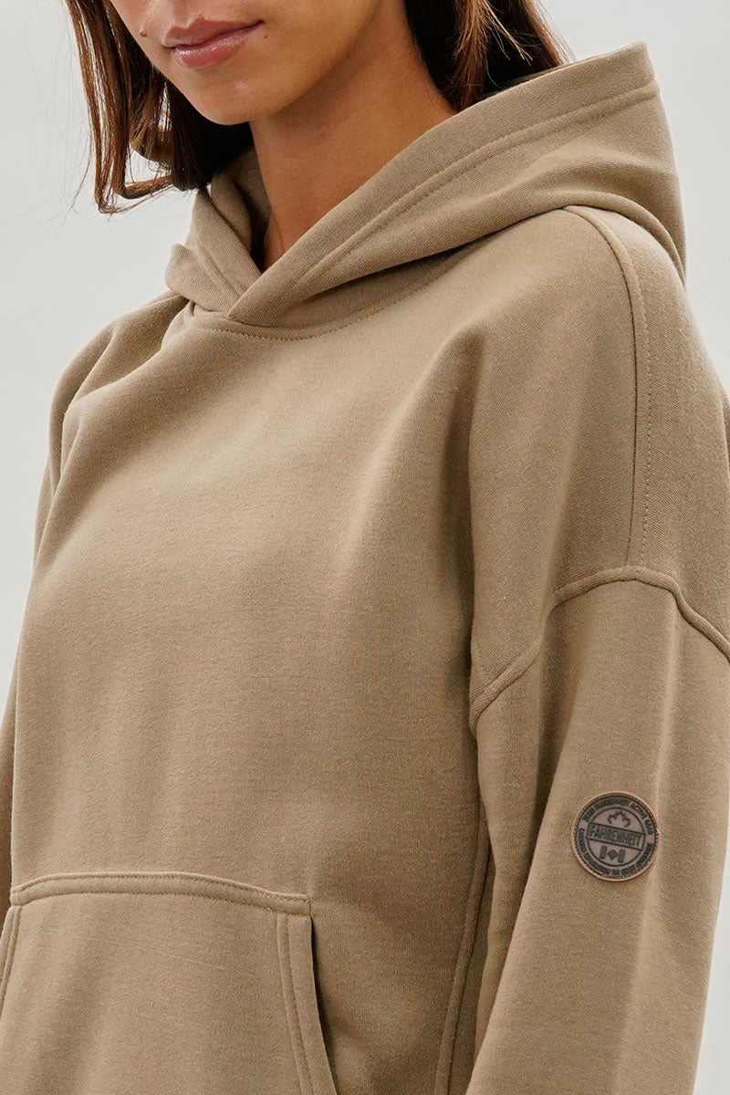 Fahrenheit Drop Shoulder Pullover Hoodie - Camel - Womens Hoodies & Sweatshirts - Fairweather