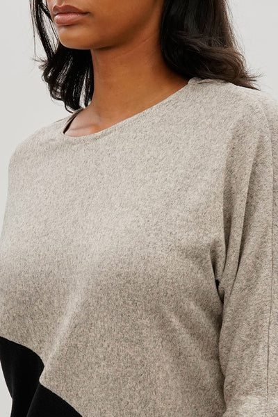 International INC Company Diagonal Colour Block Tee - Beige - Womens Tees & Tank Tops - Fairweather