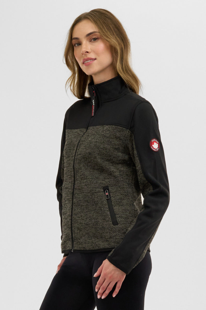 Canada Weather Gear Zip Up Knit Lightweight Jacket - Olive - Womens Lightweight Jackets - Fairweather