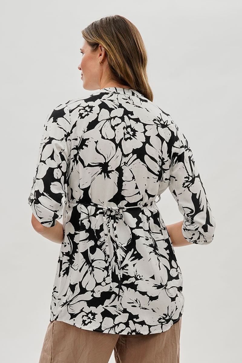 International INC Company Floral Back Tie Blouse - Black - Womens Shirts & Blouses - Fairweather