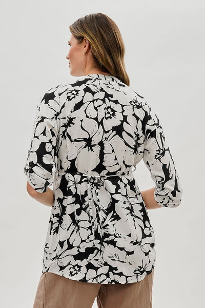 International INC Company Floral Back Tie Blouse - Black - Womens Shirts & Blouses - Fairweather