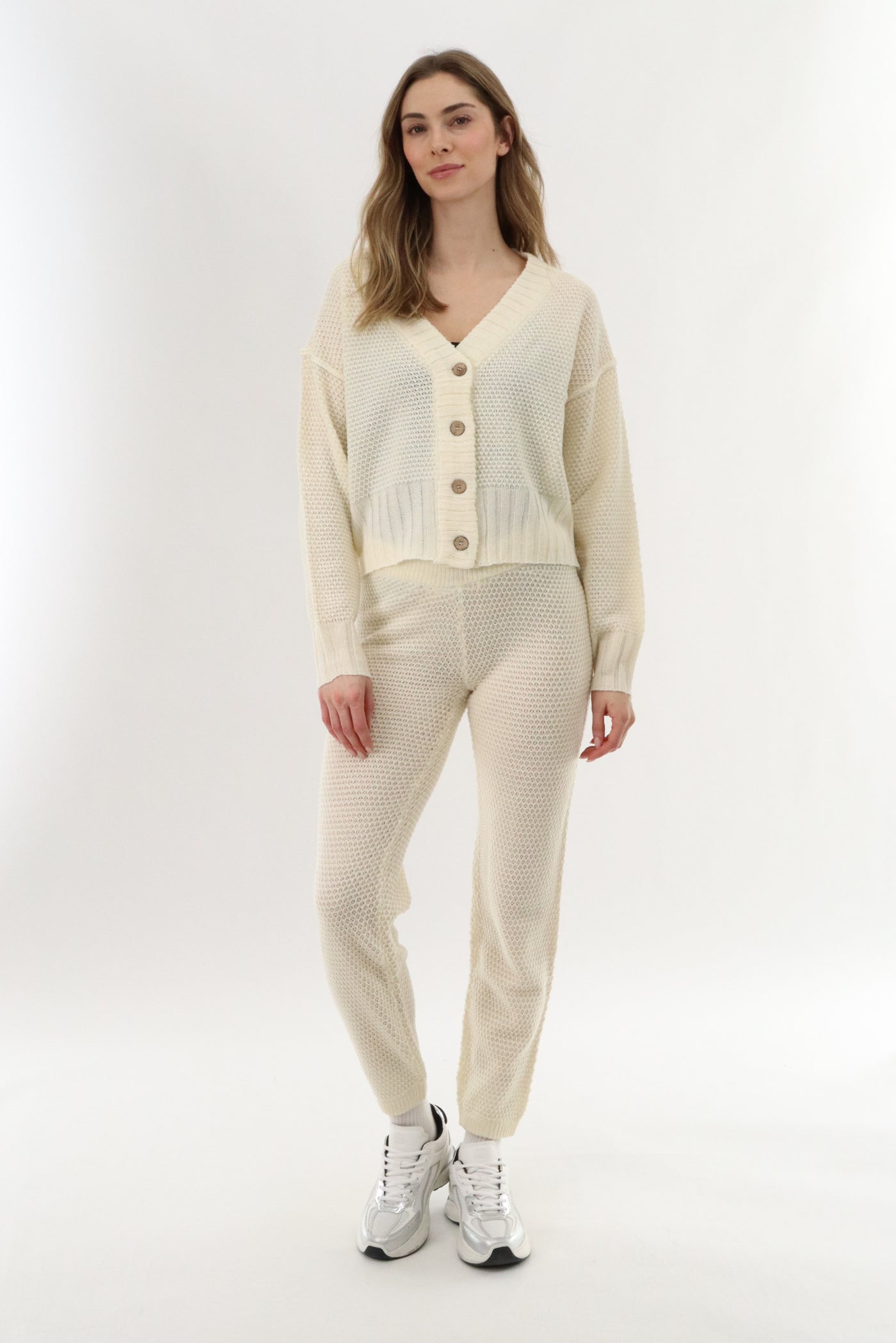 Runaway Bay V-Neck Knit Cardigan - Cream - Womens Cardigans - Fairweather