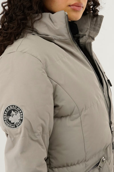 Canada Weather Gear Faux Fur Lined Hood Parka Jacket - Beige - Womens Parka Jackets - Fairweather