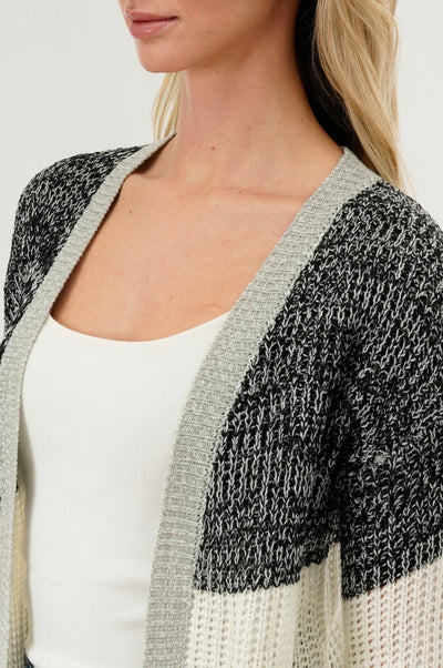 Stylexchange Colour Block Knit Cardigan - Black - Womens Cardigans - Fairweather