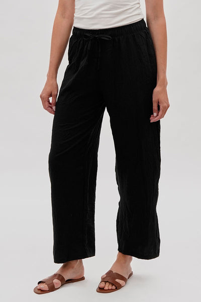 Runaway Bay Wide Leg Tie Waist Pants - Black - Womens Pants - Fairweather