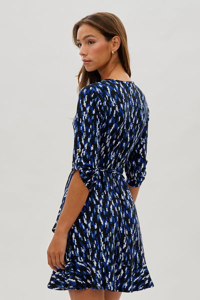 International INC Company Patterned Crossover Day Dress - Blue - Womens Day Dresses - Fairweather