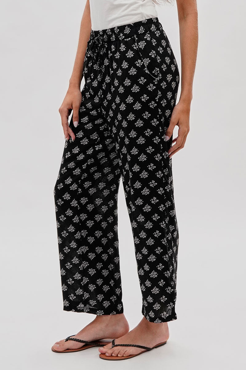 International INC Company Floral Wide Leg Pants - Black - Womens Pants - Fairweather