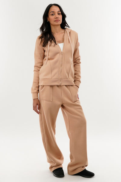 Fahrenheit Classic Zip Up Hoodie - Beige - Womens Hoodies & Sweatshirts - Fairweather