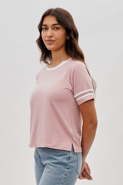 Stylexchange Vintage Striped Ringer Tee - Pink - Womens Tees & Tank Tops - Fairweather