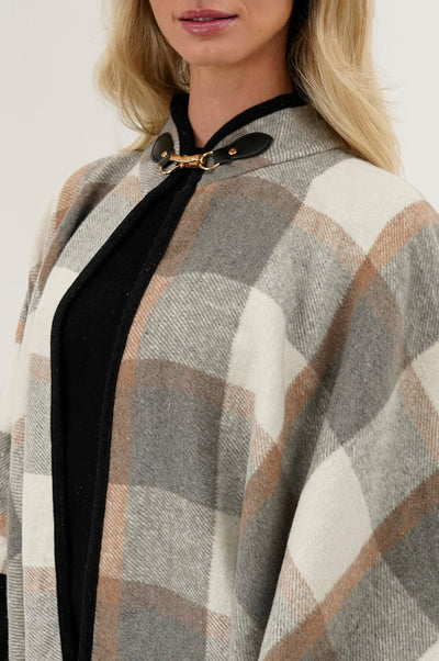 Canada Weather Gear Plaid Poncho - Beige - Womens Ponchos - Fairweather