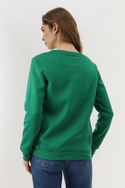 Festive Pugs Christmas Sweater - Green - Womens Christmas Sweaters - Fairweather