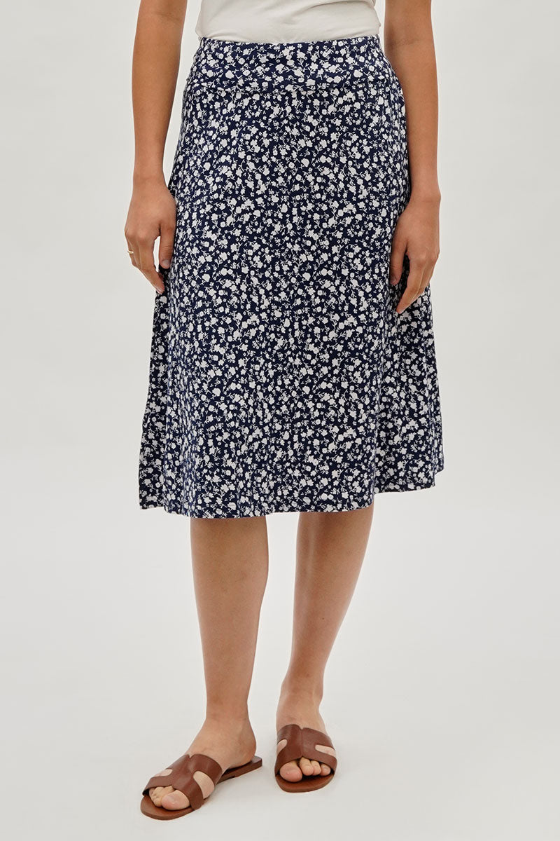 International INC Company Floral Fold Over Skirt - Navy - Womens Skirts - Fairweather