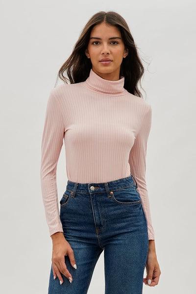 Majora Long Sleeve Turtleneck Pullover Sweater - Blush - Womens Pullover Sweaters - Fairweather