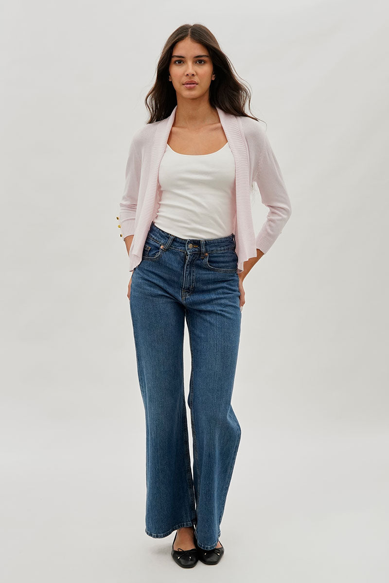 Beechers Brook 3/4 Sleeve Open Shrug Cardigan - Blush - Womens Cardigans - Fairweather