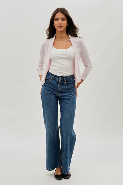Beechers Brook 3/4 Sleeve Open Shrug Cardigan - Blush - Womens Cardigans - Fairweather