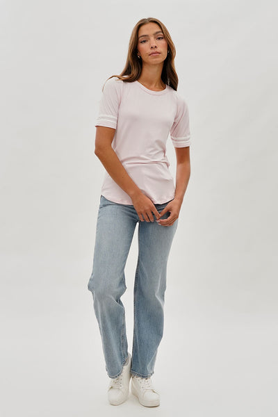 Stylexchange Vintage Striped Varsity Tee - Blush - Womens Tees & Tank Tops - Fairweather