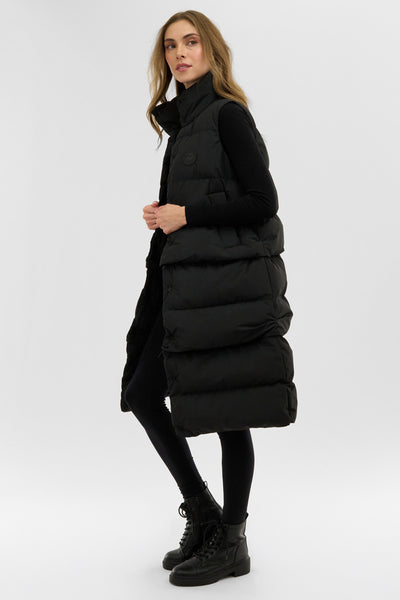 Canada Weather Gear Tiered Zip Off Puffer Vest - Black - Womens Vests - Fairweather