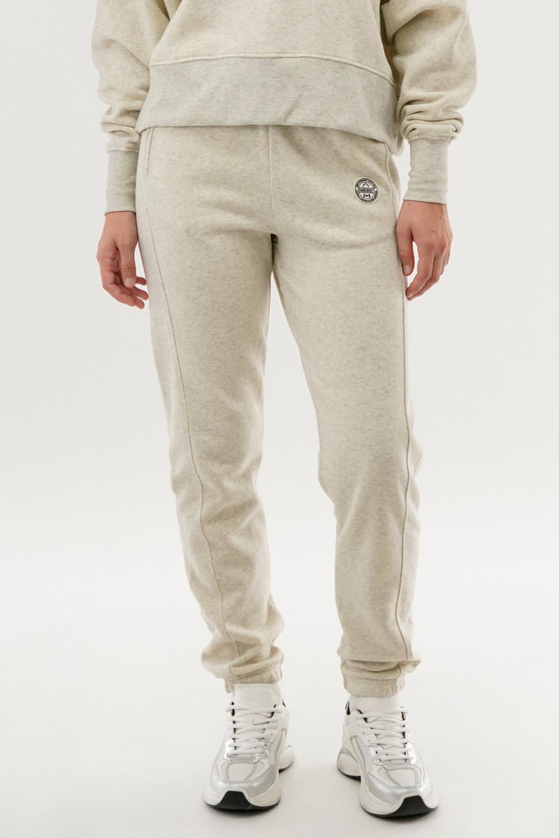 Fahrenheit Tie Waist Fleece Joggers - Cream