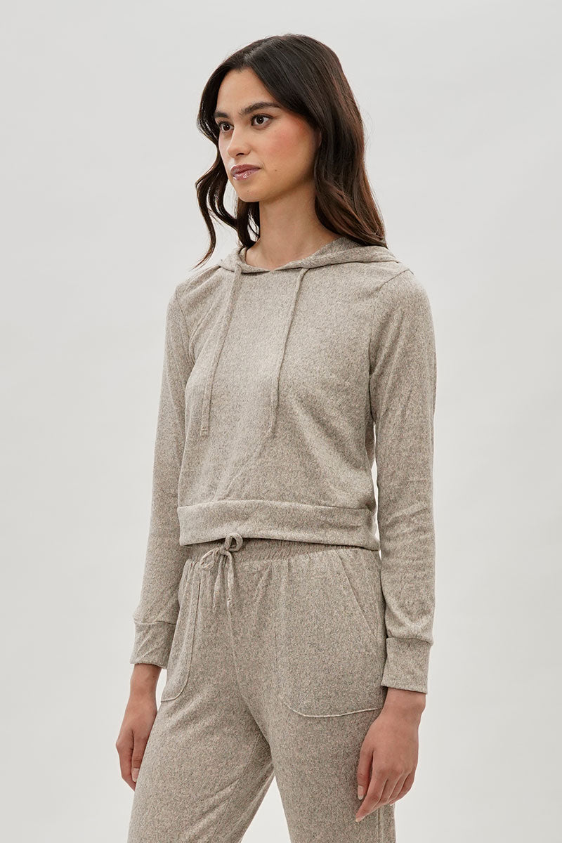 Fahrenheit Cropped Pullover Hoodie - Cream - Womens Hoodies & Sweatshirts - Fairweather