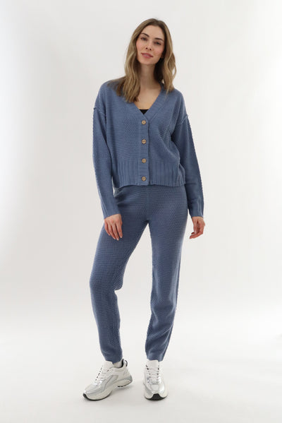 Runaway Bay V-Neck Knit Cardigan - Blue - Womens Cardigans - Fairweather