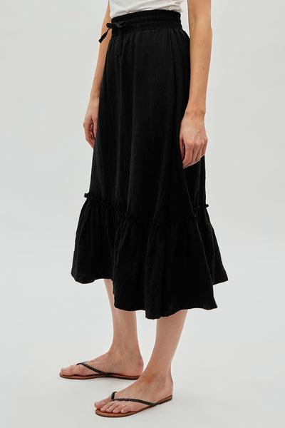 Runaway Bay Tiered Cinched Skirt - Black - Womens Skirts - Fairweather