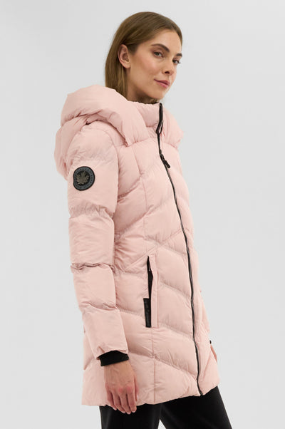 Canada Weather Gear Chevron Quilted Parka Jacket - Pink - Womens Parka Jackets - Fairweather