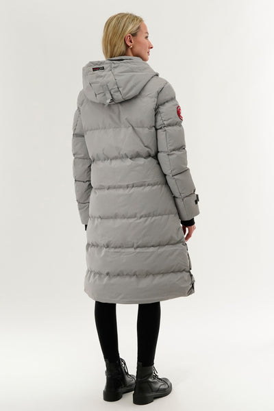 Canada Weather Gear Quilted Maxi Parka Jacket - Grey - Womens Parka Jackets - Fairweather