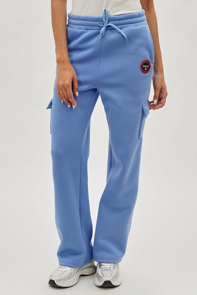 Fahrenheit Wide Leg Cargo Sweatpants - Blue - Womens Joggers & Sweatpants - Fairweather