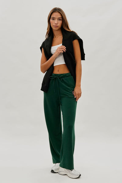 Pantalon de survêtement Fahrenheit à jambe large et cordon de serrage - Vert