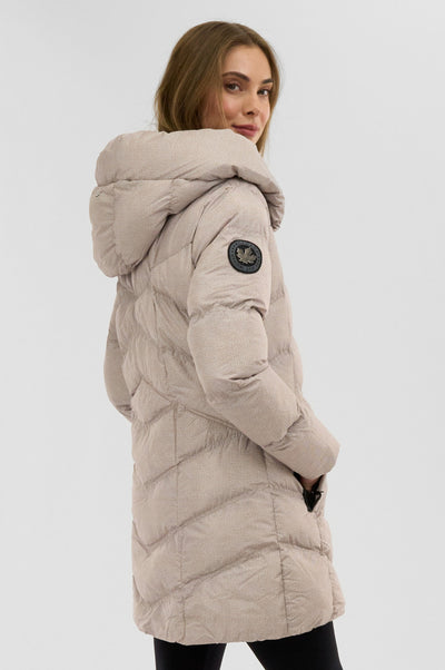 Canada Weather Gear Chevron Quilted Parka Jacket - Cream - Womens Parka Jackets - Fairweather