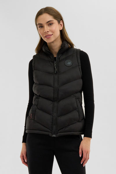 Canada Weather Gear Chevron Puffer Vest - Black - Womens Vests - Fairweather