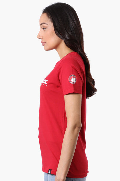 Canada Weather Gear Chest Logo Print Tee - Red - Womens Tees & Tank Tops - Fairweather