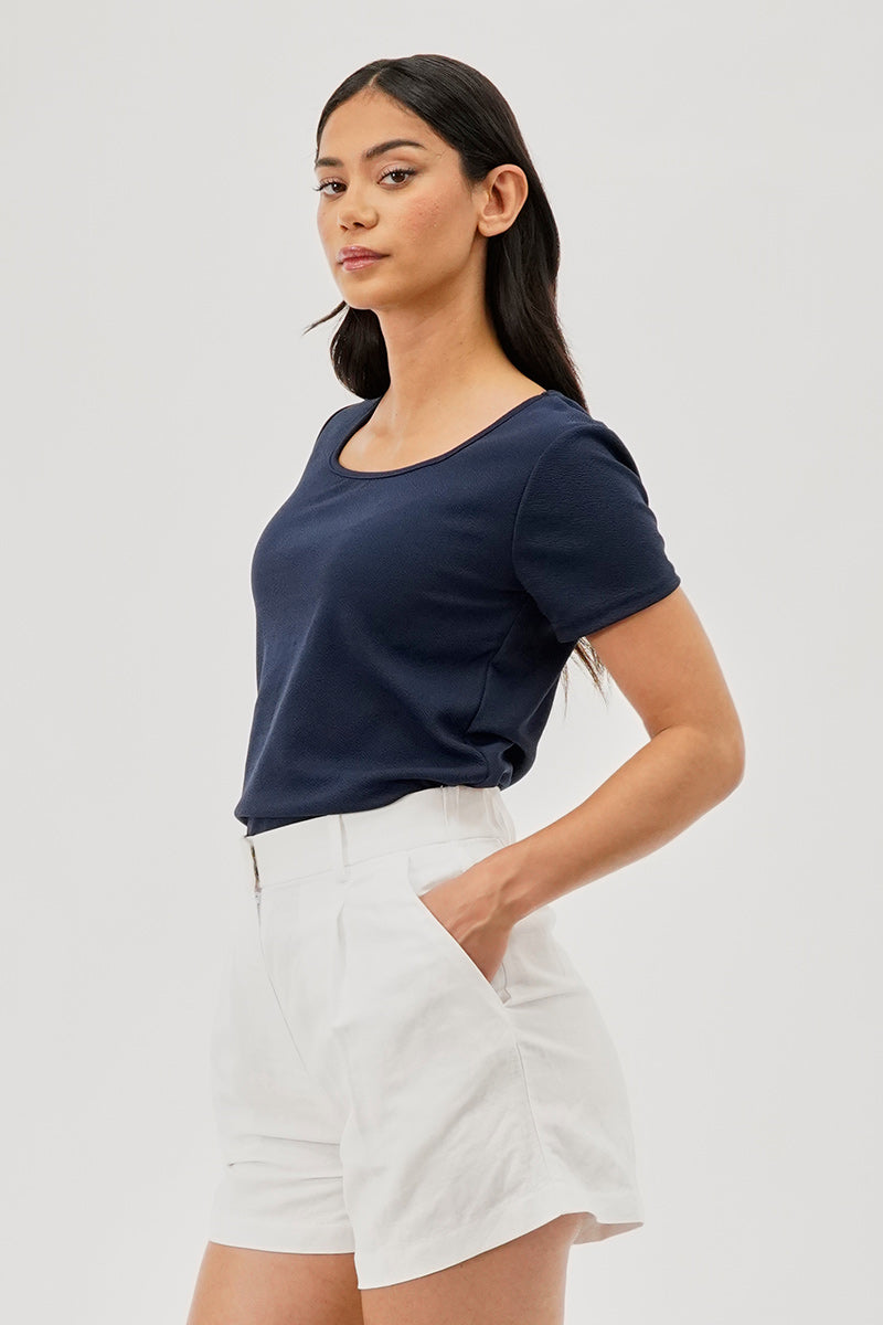 Runaway Bay Square Neck Tee - Navy - Womens Tees & Tank Tops - Fairweather