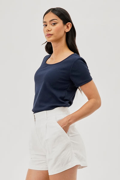 Runaway Bay Square Neck Tee - Navy - Womens Tees & Tank Tops - Fairweather