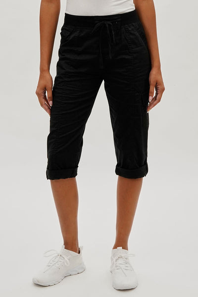 International INC Company Tie Waist Cargo Capris - Black - Womens Shorts & Capris - Fairweather