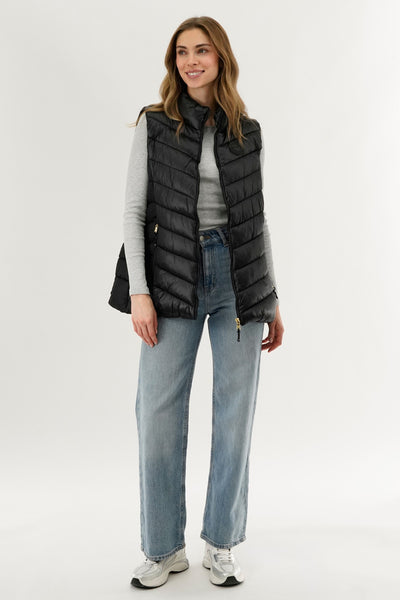 Canada Weather Gear Chevron Quilted Vest - Black