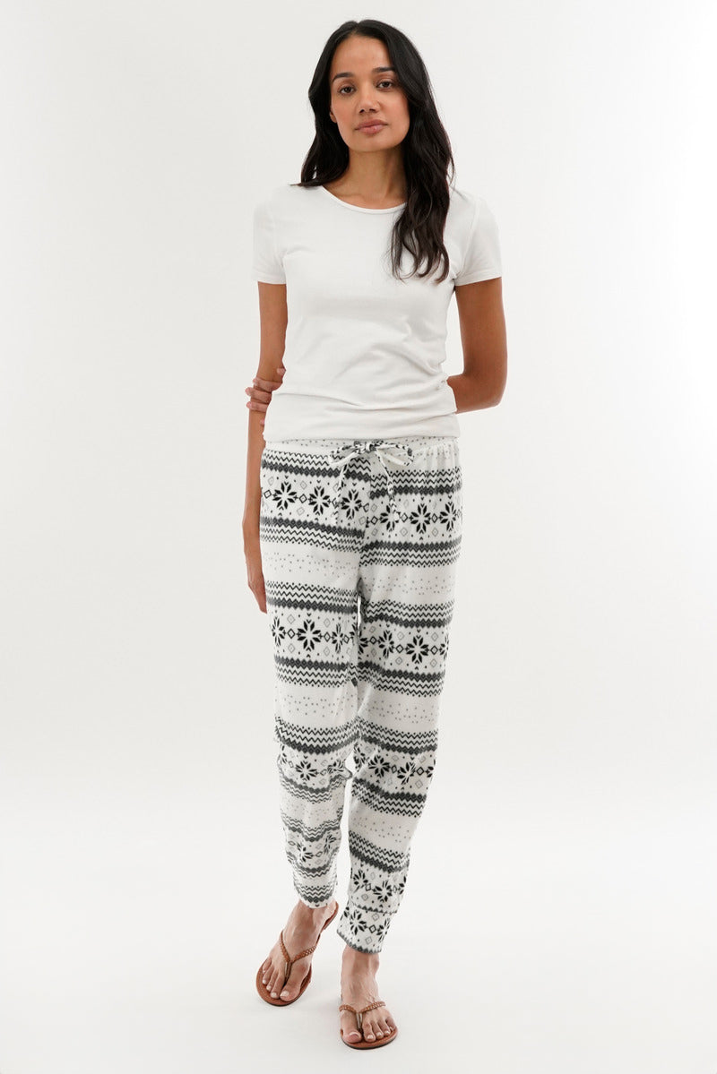 Canada Weather Gear Festive Print Pajama Pants - White - Womens Pajamas - Fairweather