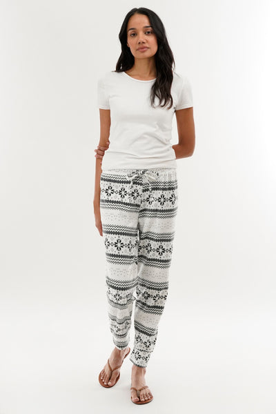 Canada Weather Gear Festive Print Pajama Pants - White - Womens Pajamas - Fairweather