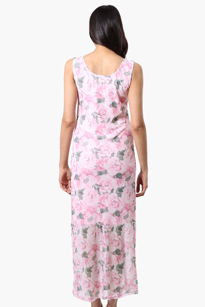 Stylexchange Floral Sheer Maxi Dress - Pink - Womens Maxi Dresses - Fairweather