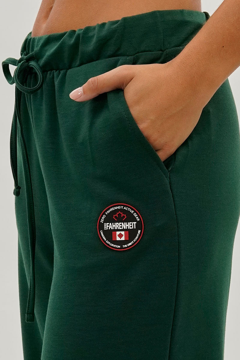 Pantalon de survêtement Fahrenheit à jambe large et cordon de serrage - Vert