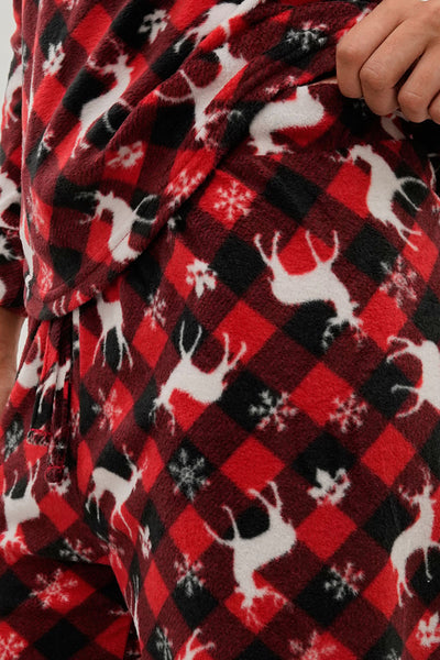 Canada Weather Gear Festive Print Wide Leg Pajama Pants - Red - Womens Pajamas - Fairweather