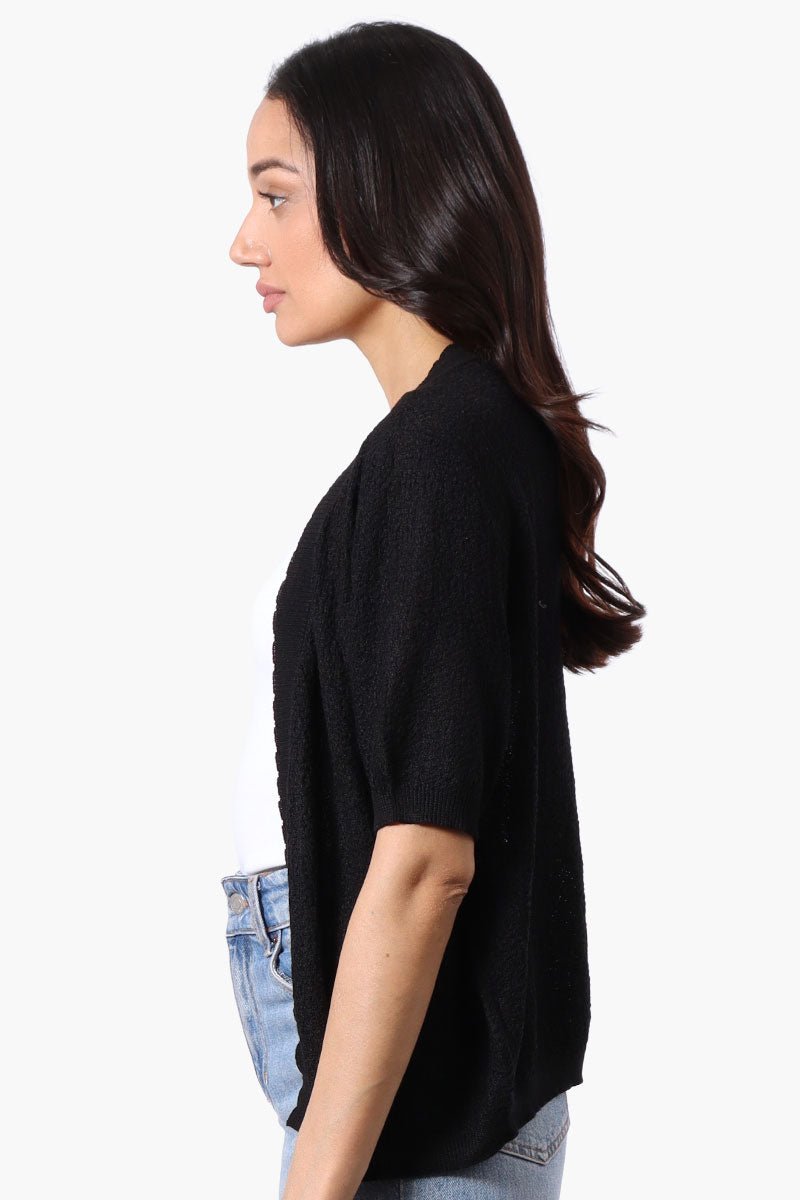 Beechers Brook Textured Open Shrug Cardigan - Black - Womens Cardigans - Fairweather