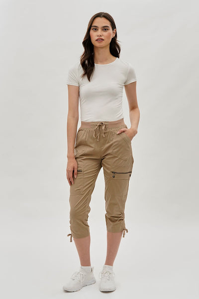 International INC Company Tie Waist Cargo Capris - Beige - Womens Shorts & Capris - Fairweather