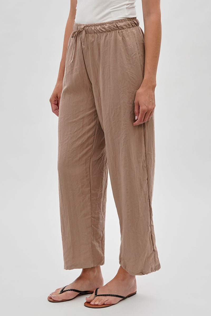 Runaway Bay Wide Leg Tie Waist Pants - Beige - Womens Pants - Fairweather