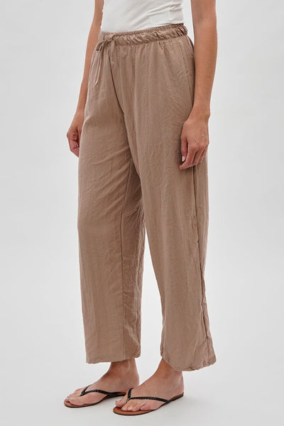 Runaway Bay Wide Leg Tie Waist Pants - Beige - Womens Pants - Fairweather