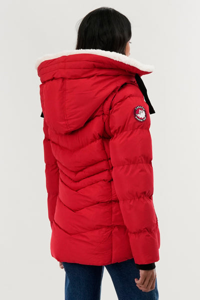 Canada Weather Gear Zip Off Sleeve Bomber Jacket - Red - Womens Bomber Jackets - Fairweather