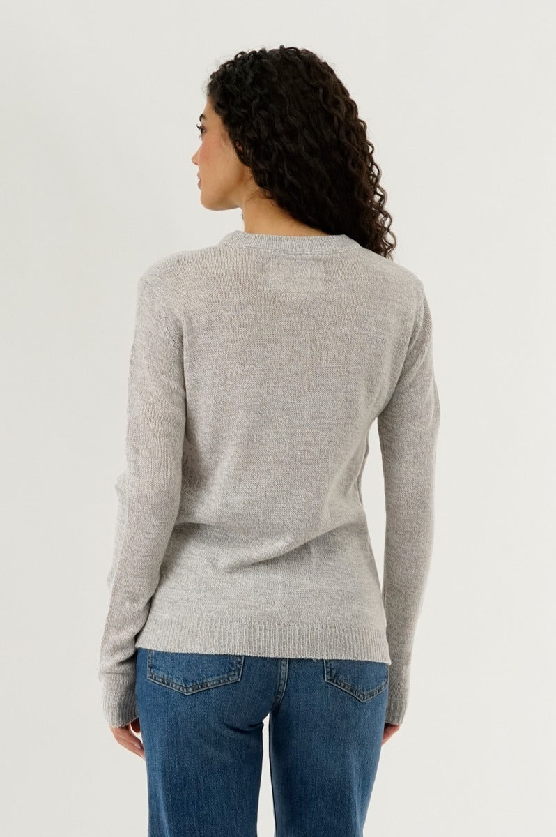 Festive Snowman Christmas Sweater - Grey - Womens Christmas Sweaters - Fairweather