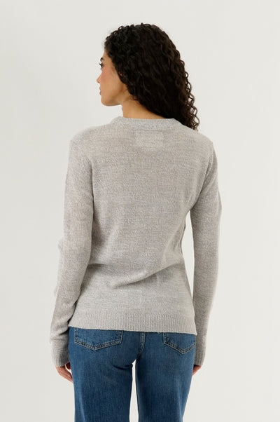 Festive Snowman Christmas Sweater - Grey - Womens Christmas Sweaters - Fairweather