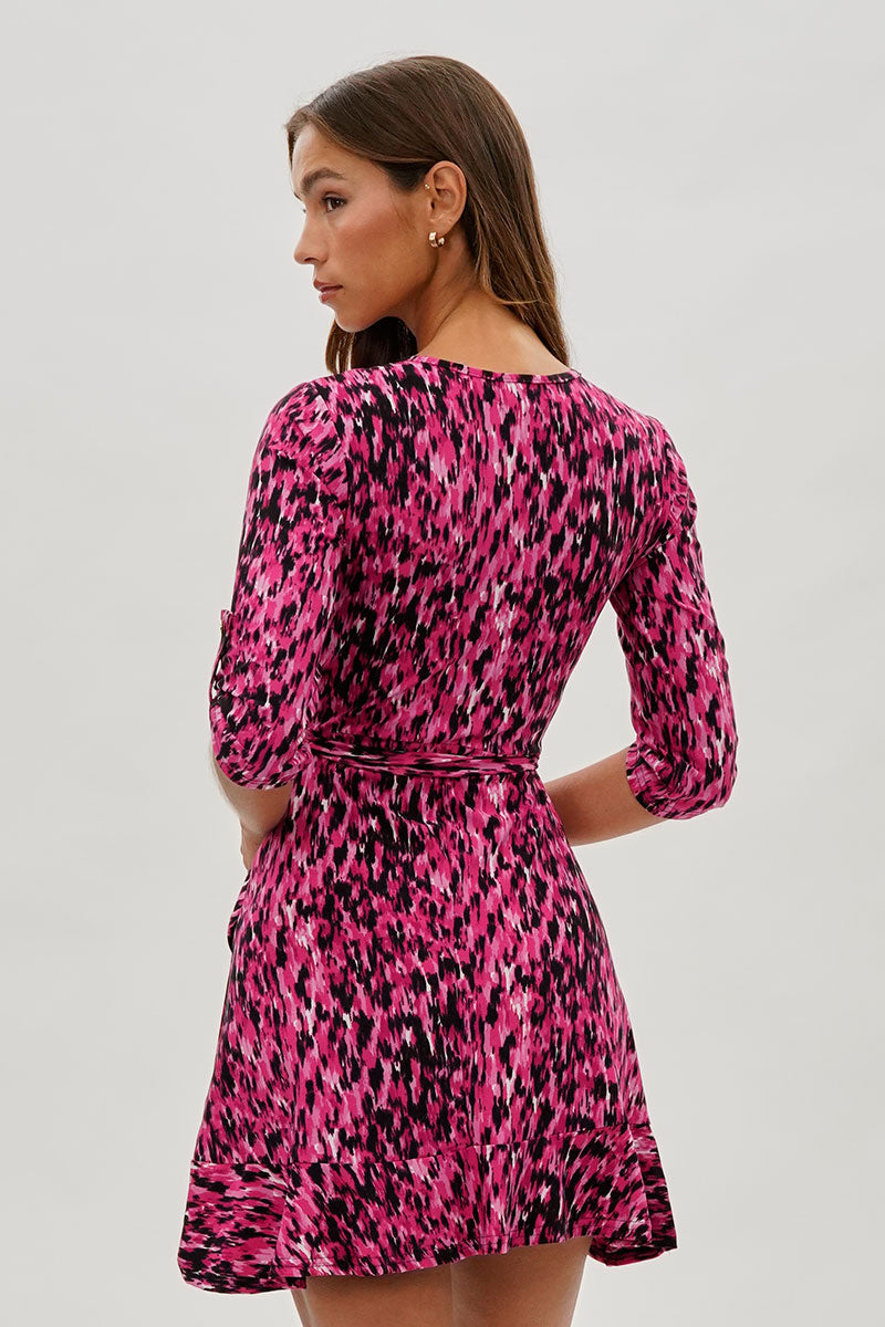 International INC Company Patterned Crossover Day Dress - Pink - Womens Day Dresses - Fairweather