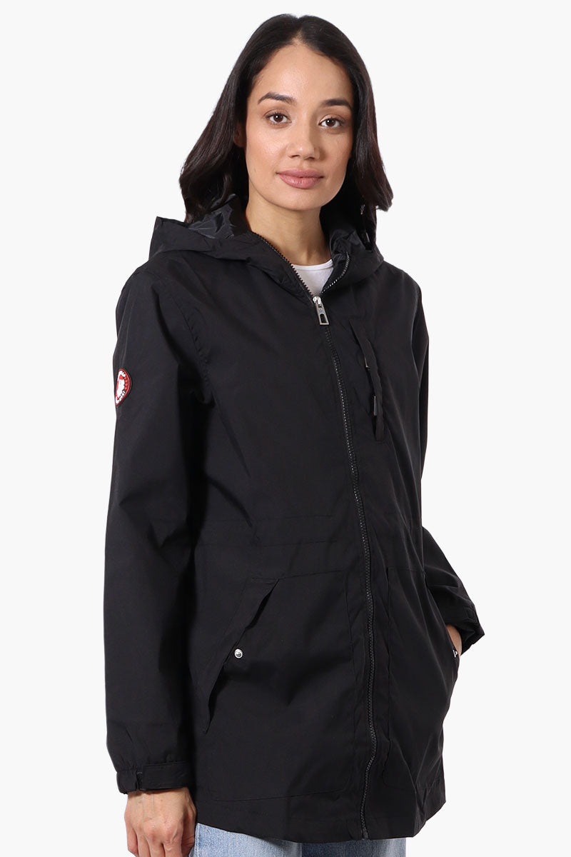 Canada Weather Gear Coated Microfiber Hooded Lightweight Jacket - Black - Womens Lightweight Jackets - Fairweather
